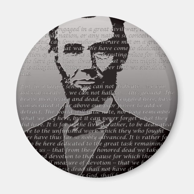 Abraham Lincoln Gettysburg Rede Magnet (Vorne)