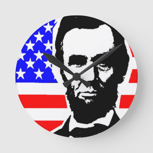 ABRAHAM LINCOLN-GEWERKSCHAFT RUNDE WANDUHR (Vorderseite)
