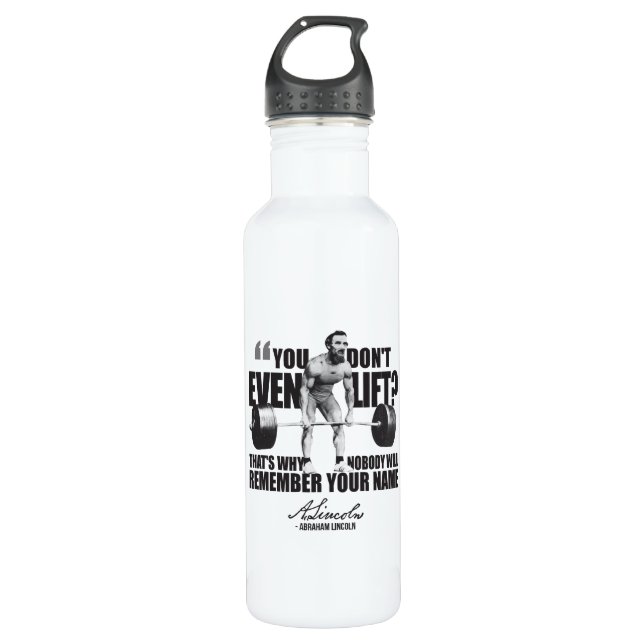 Abraham Lincoln Gym Spaß - Lift ihr sogar? Trinkflasche (Vorderseite)
