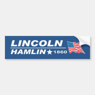 Abraham Lincoln- - Hannibal Hamlin-Wahl 1860 Autoaufkleber