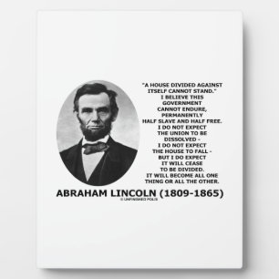 Abraham Lincoln House Dividenden kann kein Zitat h Fotoplatte