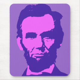 Abraham Lincoln im Pop Art Pink & Lila Mousepad