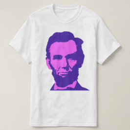 Abraham Lincoln im Pop Art Pink & Lila T-Shirt