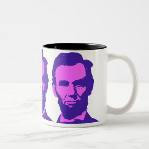 Abraham Lincoln in rosa u. in Lila Zweifarbige Tasse