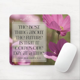 Abraham Lincoln inspirierendes Zitat "Die Zukunft" Mousepad