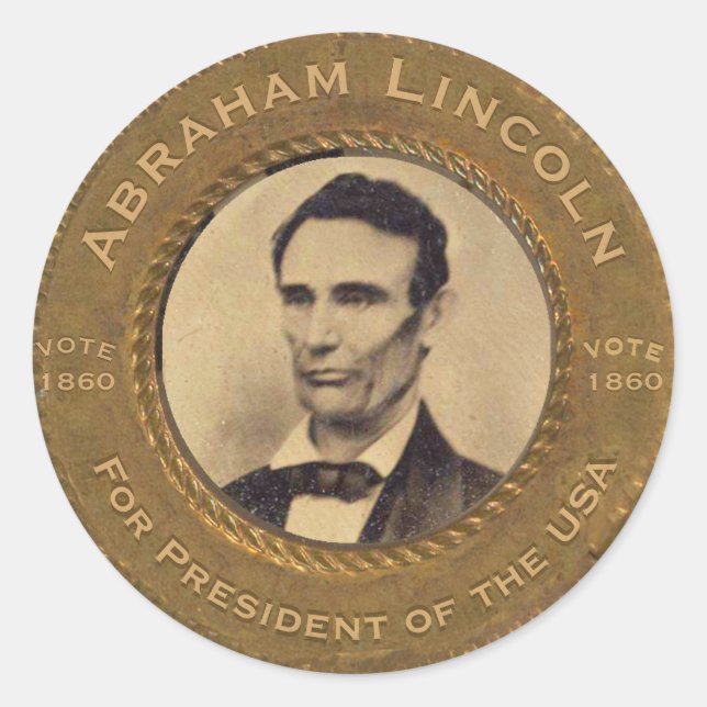 Abraham Lincoln Kampagne Button Runder Aufkleber (Vorderseite)