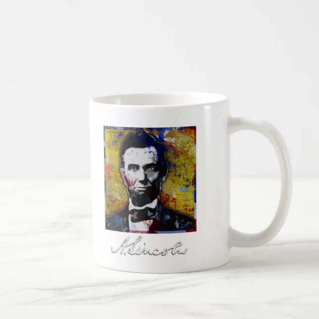 Abraham Lincoln - Malerei Kaffeetasse (Rechts)