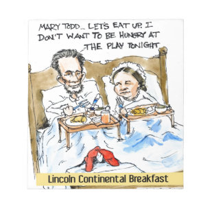 Abraham Lincoln & Mary Todd Frühstück im Bett Notizblock