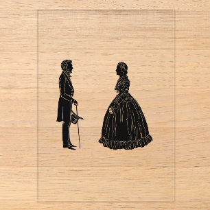 Abraham Lincoln Mary Todd Lincoln Silhouette Acryleinladungen