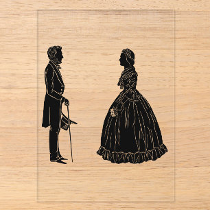 Abraham lincoln mary todd lincoln Silhouette Acryleinladungen