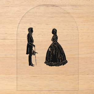 Abraham Lincoln Mary Todd Lincoln Silhouette Acryleinladungen