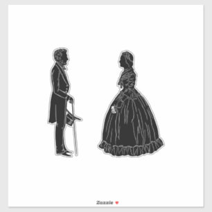 Abraham lincoln mary todd lincoln Silhouette Aufkleber
