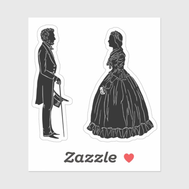 Abraham lincoln mary todd lincoln Silhouette Aufkleber (Blatt)