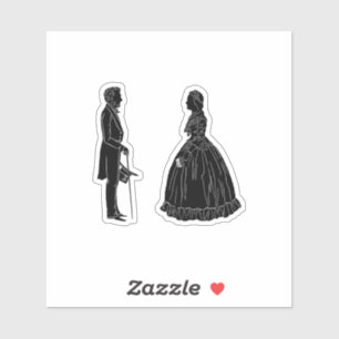 abraham lincoln mary todd lincoln silhouette aufkleber