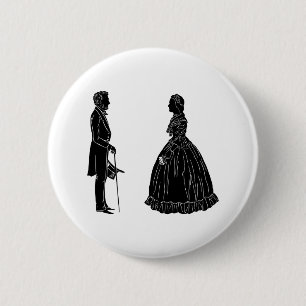 Abraham Lincoln Mary Todd Lincoln Silhouette Button