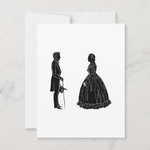 Abraham Lincoln Mary Todd Lincoln Silhouette Mitteilungskarte