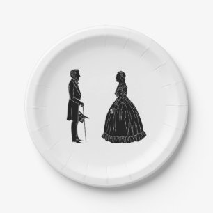 abraham lincoln mary todd lincoln silhouette pappteller