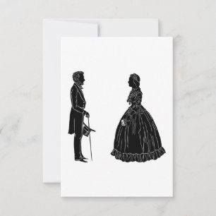 abraham lincoln mary todd lincoln silhouette RSVP karte