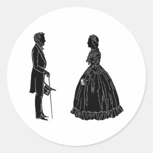 abraham lincoln mary todd lincoln silhouette runder aufkleber