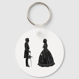 Abraham Lincoln Mary Todd Lincoln Silhouette Schlüsselanhänger