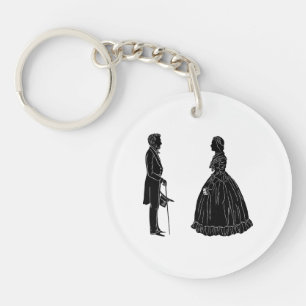 abraham lincoln mary todd lincoln silhouette schlüsselanhänger