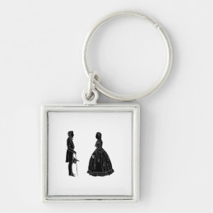 abraham lincoln mary todd lincoln silhouette schlüsselanhänger