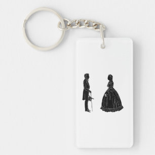 Abraham Lincoln Mary Todd Lincoln Silhouette Schlüsselanhänger