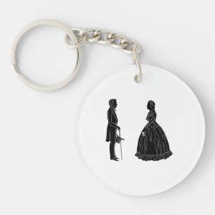 abraham lincoln mary todd lincoln silhouette schlüsselanhänger