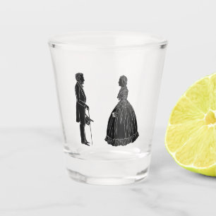 abraham lincoln mary todd lincoln silhouette schnapsglas