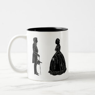 abraham lincoln mary todd lincoln silhouette zweifarbige tasse