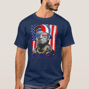 Abraham Lincoln Merica American Flag 4. Juli  T-Shirt