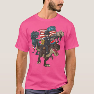 Abraham Lincoln Merica T Rex 4th July Usa Fla T-Shirt