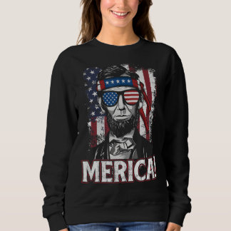 Abraham Lincoln Merica US sa American Flag 4. J Sweatshirt