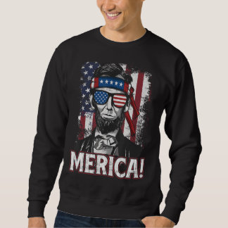 Abraham Lincoln Merica US sa American Flag 4. J Sweatshirt