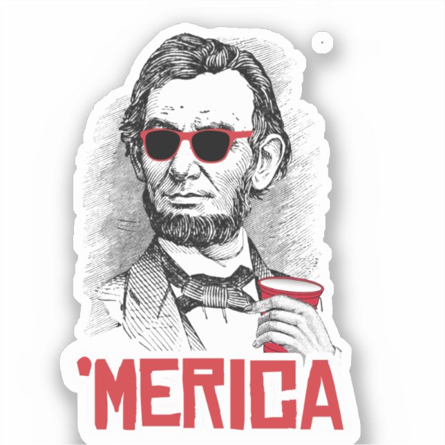 Abraham Lincoln 'Merican Party Aufkleber (Vorderseite)