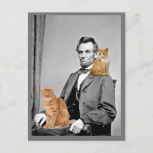 Abraham Lincoln mit Katze Katzen Postkarten