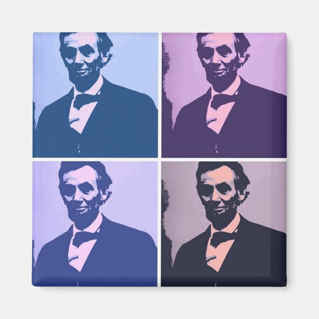 Abraham Lincoln Pop Art Magnet (Vorne)