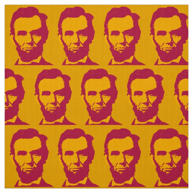 Abraham Lincoln - Pop Art Orange & Red Stoff (Muster)