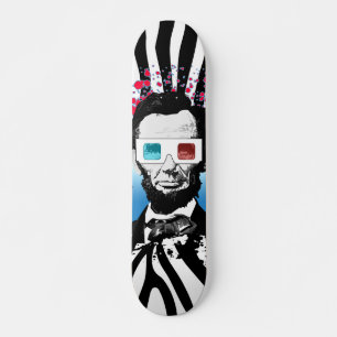 Abraham Lincoln Pop Art Zebradruck Streetstyle Skateboard