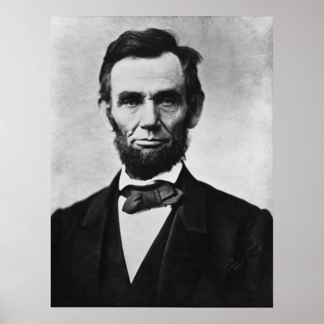 Abraham Lincoln Portrait by Alexander Gardner Poster (Vorne)