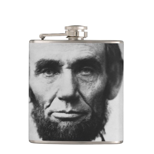 Abraham Lincoln Portrait Flachmann (Vorderseite)