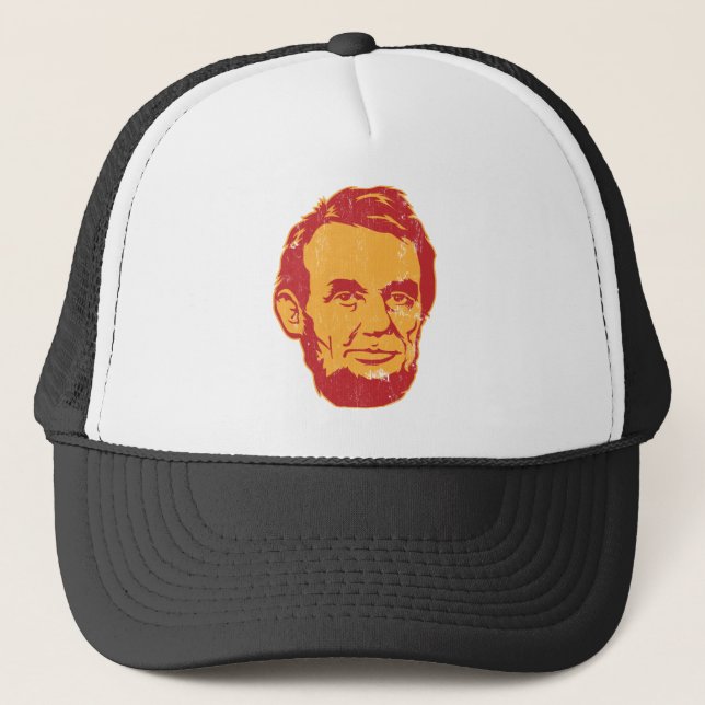Abraham Lincoln Portrait Hat Truckerkappe (Vorderseite)