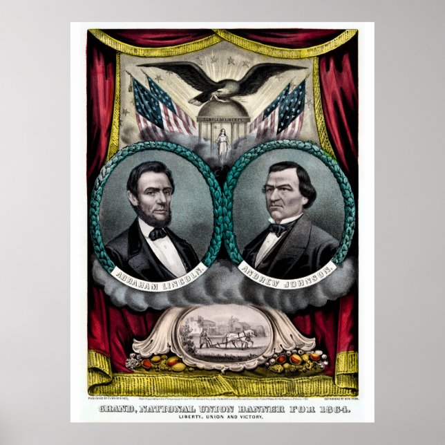 Abraham Lincoln Präsidentschaftskampagne 1864 Poster (Vorne)