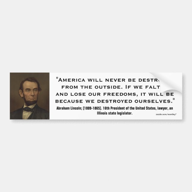 Abraham Lincoln Quote_02 Autoaufkleber (Vorne)