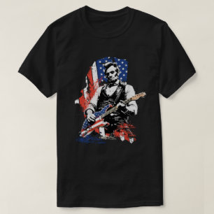 Abraham Lincoln Rockstar Patriotische USA-Flagge T-Shirt