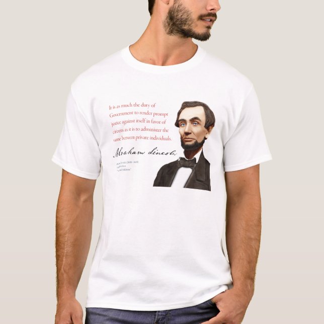 Abraham Lincoln Shirt #12 "Prompt Justice" (Vorderseite)