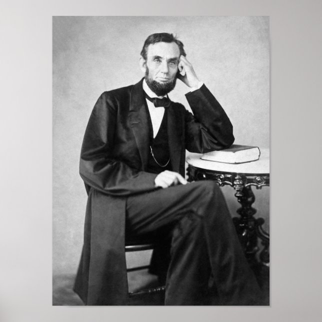Abraham Lincoln Sitzportrait Poster (Vorne)