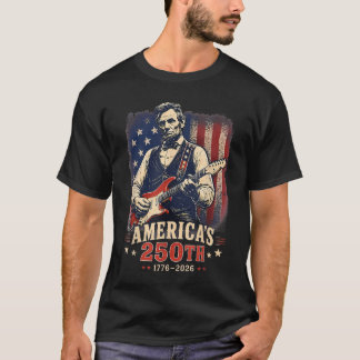 Abraham Lincoln spielt elektrische Gitarre Amerika T-Shirt