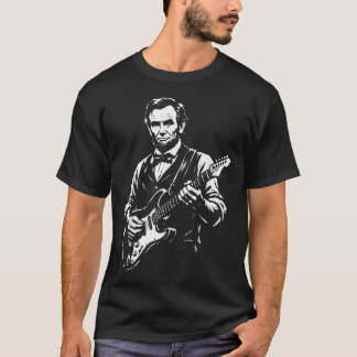 Abraham Lincoln spielt elektrische Gitarre Lustig T-Shirt
