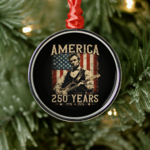 Abraham Lincoln spielt Gitarre am 4. Juli Ornament Aus Metall